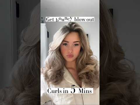 get bouncy blow out curls in 5 mins blowout bouncycurls hairhacks