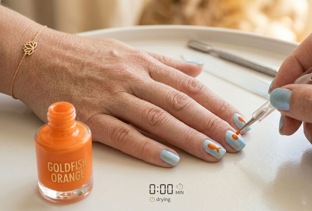 How to Paint the Body of the Gold Fish Nail Art How to Paint the Body of the Gold Fish Nail Art
